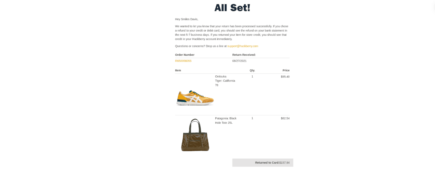 Choose the attributes you’d like to specify: order number and status, product names, and even product photos!