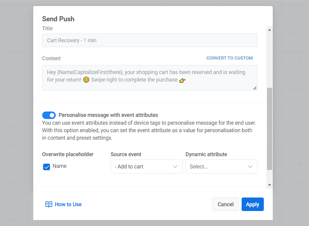 Personalized push notification tool Pushwoosh