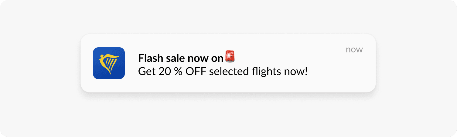 Where to place emoji in push notification example