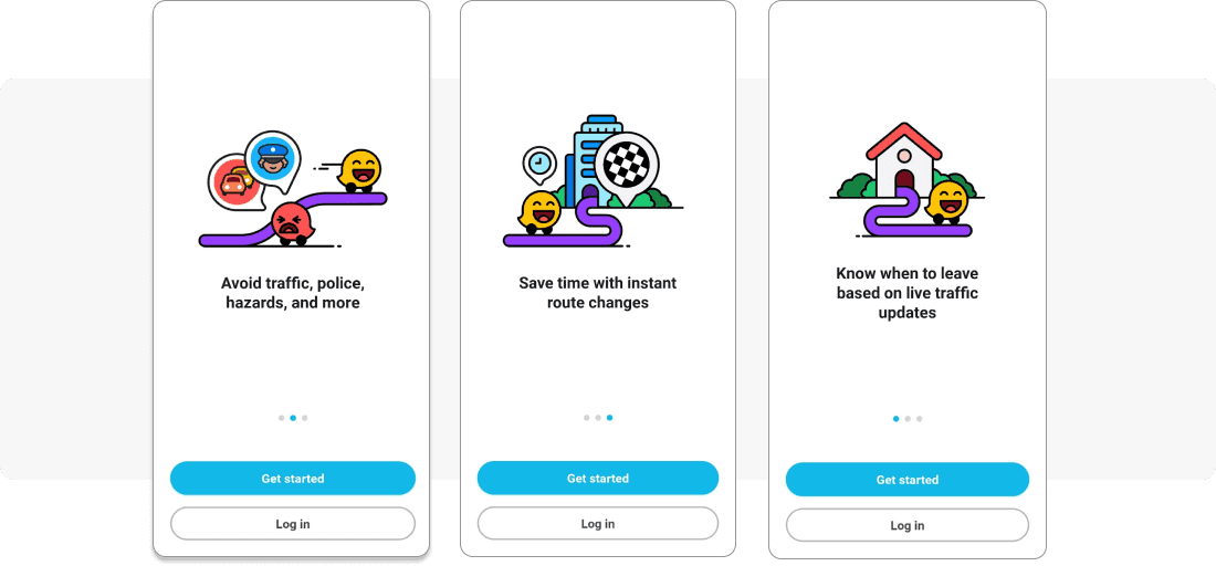 In-app stories example - Waze