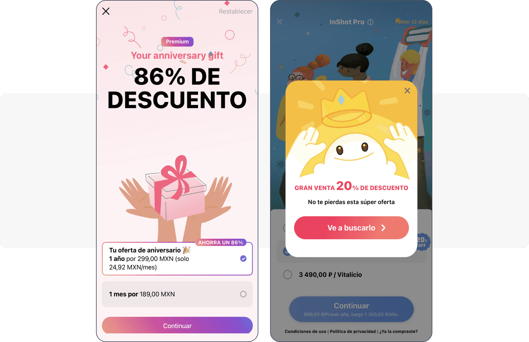 Monetización de app móvil a través de suscripciones