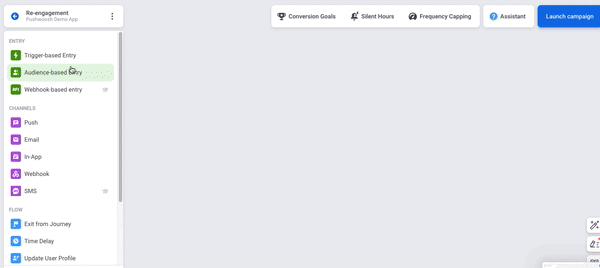 Build-and-launch segmentation Pushwoosh