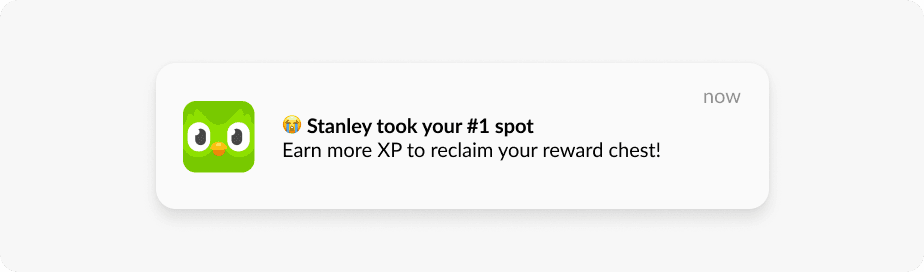 Duolingo engaging push example