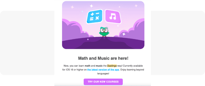 Duolingo email example