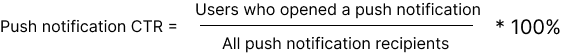 Push notification CTR formula