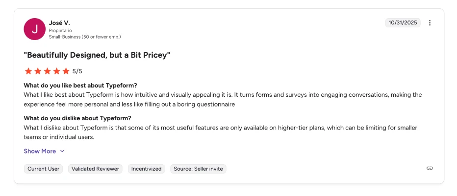 typeform customer engagement tool review