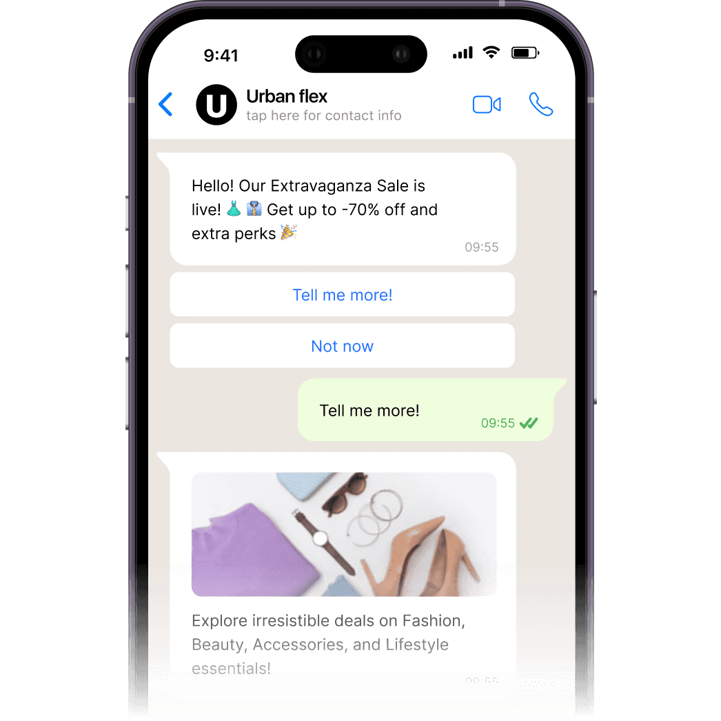 Leverage capabilities of WhatsApp two-way communication